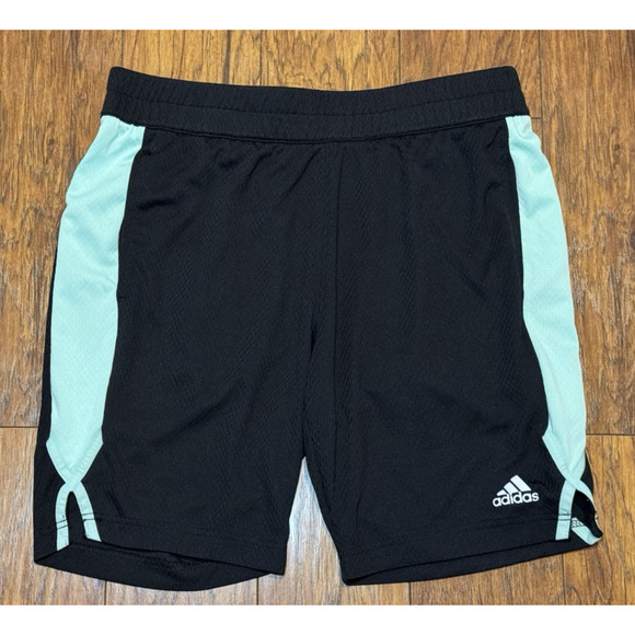Adidas Mesh Golf Basketball Training Shorts Black Mint - Men's Size L - Picture 1 of 5